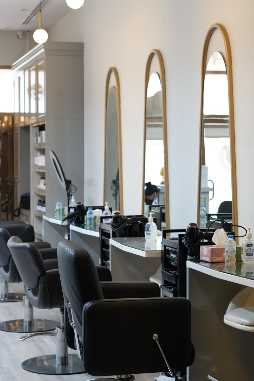 Hair styling station at Front Row Beauty Salon